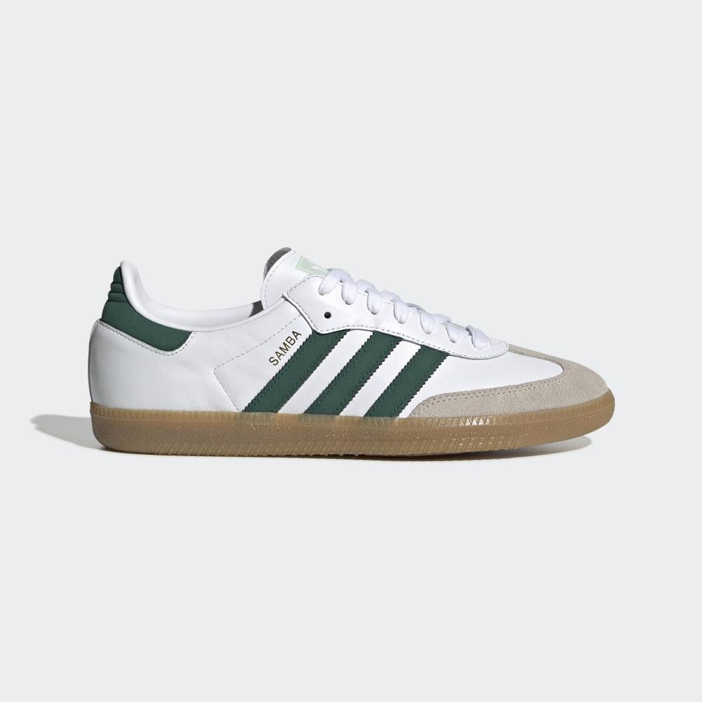 Adidas Men's Samba OG Originals Shoes White/Green Ireland EE5451